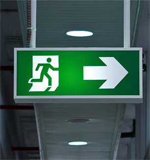 Emergency lighting exits